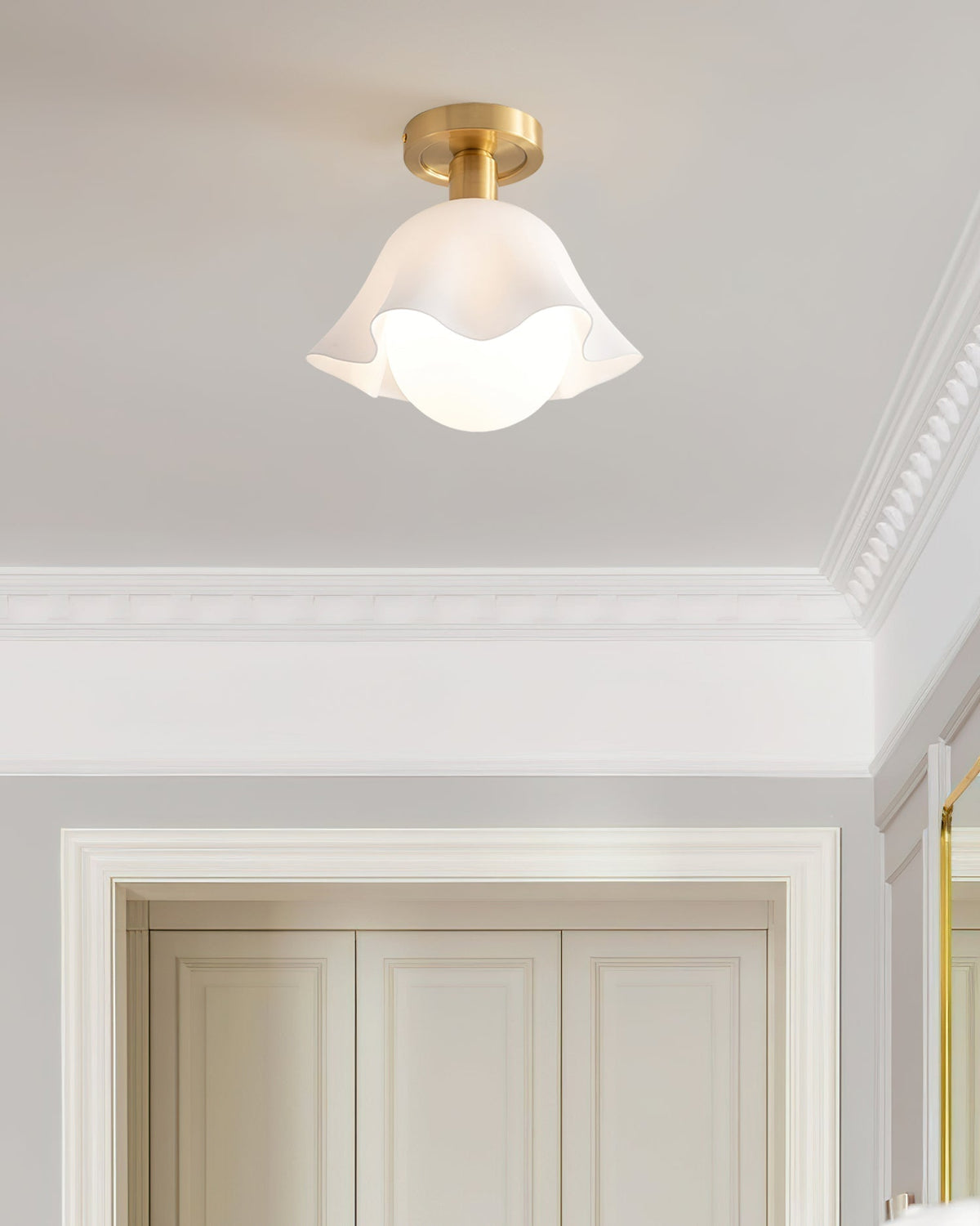Petalia Semi-Flush Mount Ceiling Light-Neutral Decor