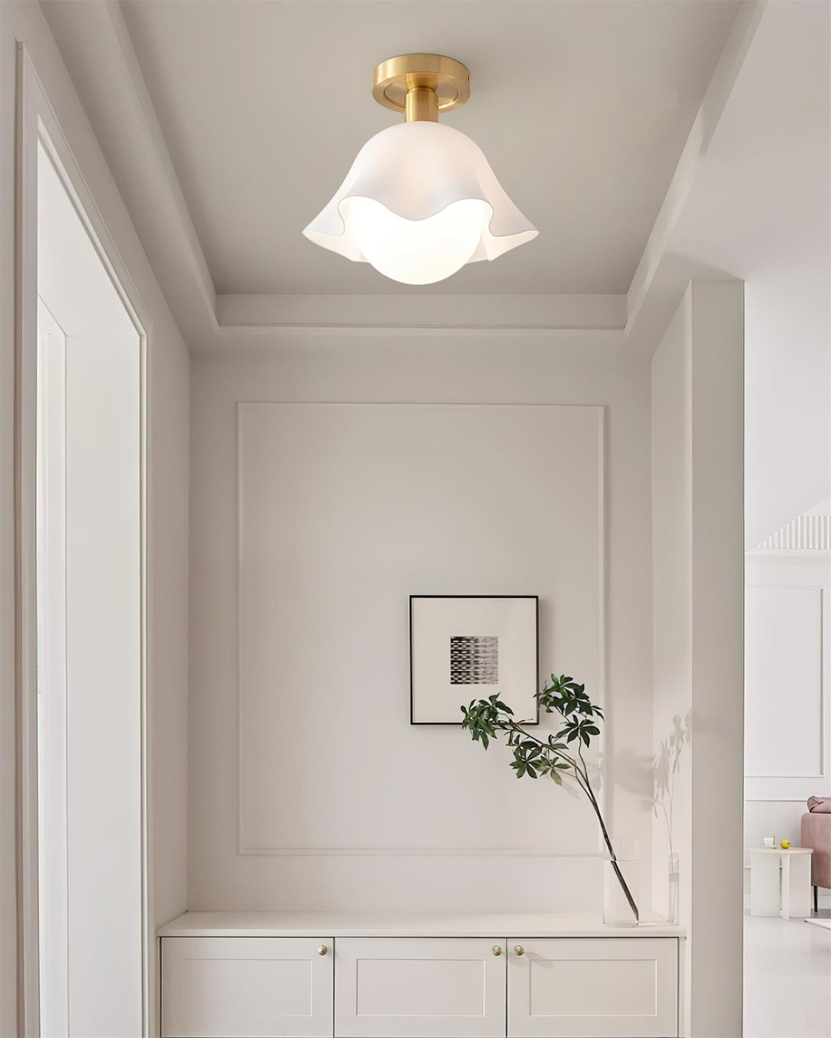 Petalia Semi-Flush Mount Ceiling Light-Neutral Decor