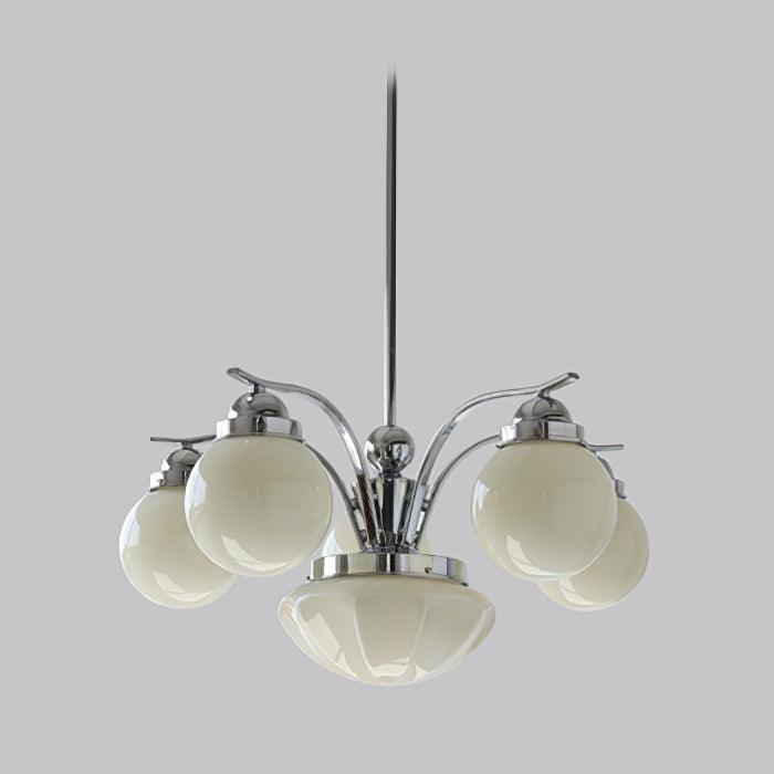 Liorana Lustre Rétro Chic Globe en Verre Blanc