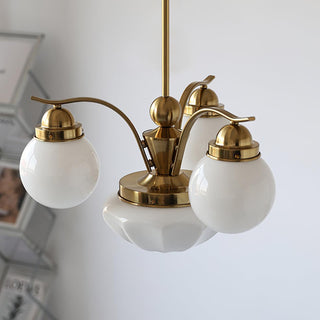 Lustra Lustre Rétro Chic Globe en Verre Blanc