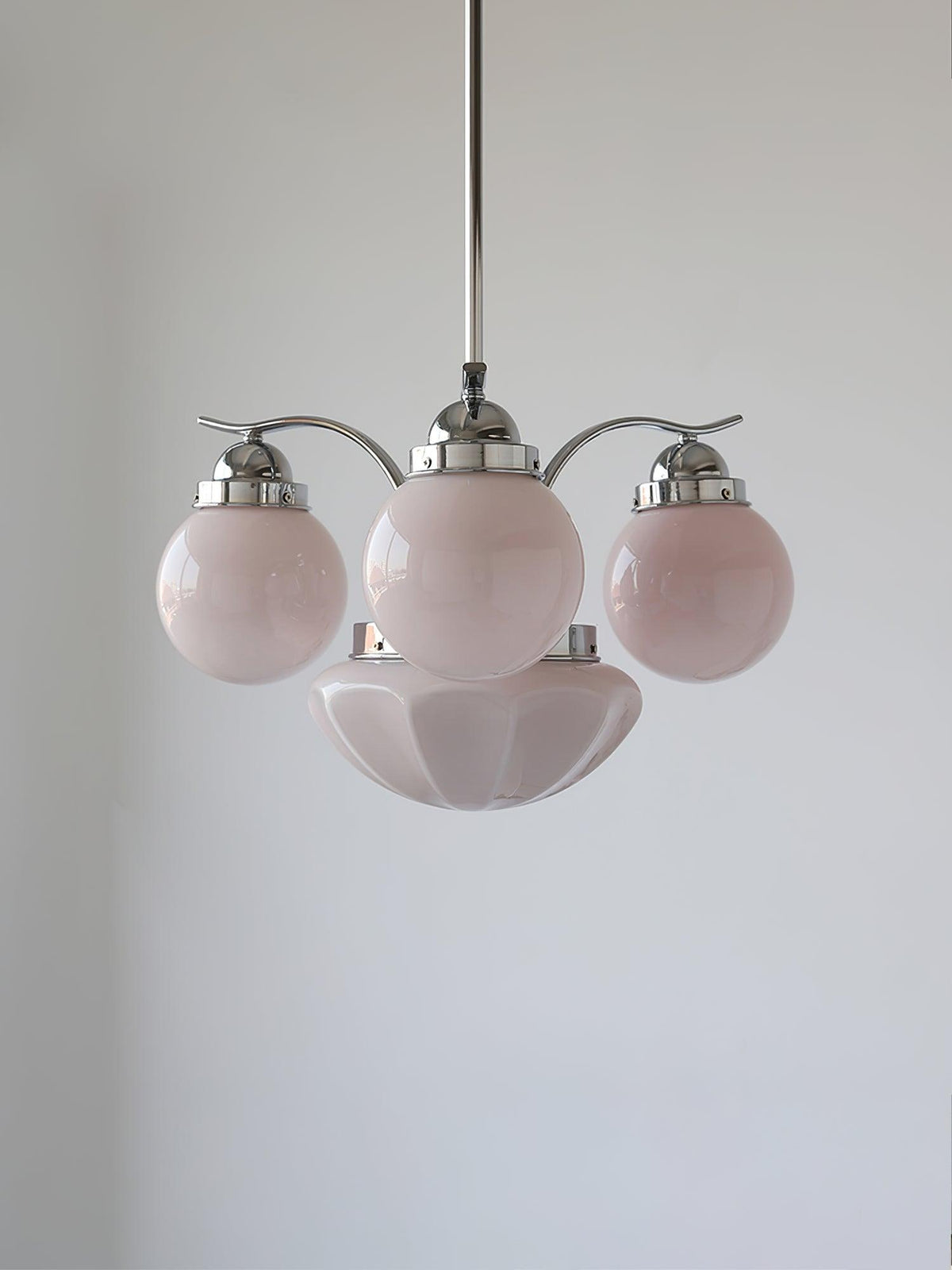 Liorana Lustre Rétro Chic Globe en Verre Blanc