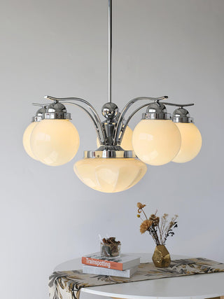 Lustra Lustre Rétro Chic Globe en Verre Blanc