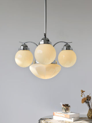 Lustra Lustre Rétro Chic Globe en Verre Blanc