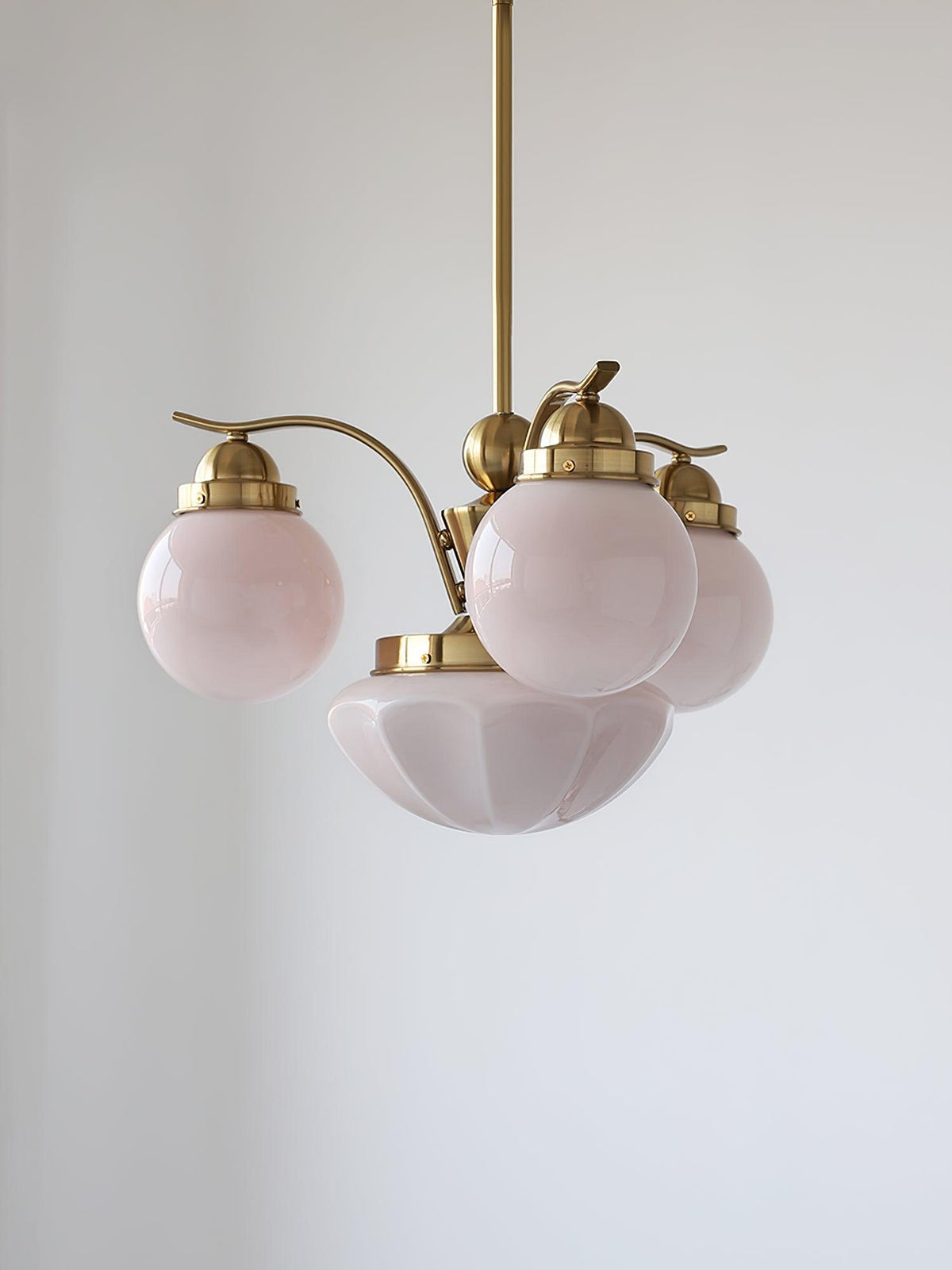 Liorana Lustre Rétro Chic Globe en Verre Blanc
