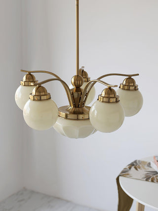Lustra Lustre Rétro Chic Globe en Verre Blanc