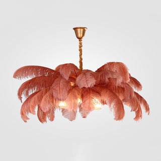 O'Moore Suspension Fleur Moderne, Cuivre/Plume, 8 Couleur, Salon