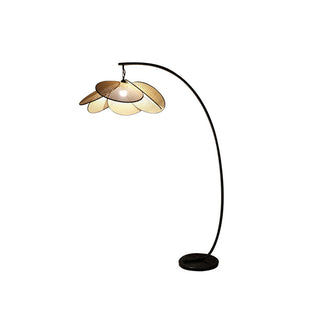Ritta Lampadaire Fleur Naturel, Métal/Rotin, Beige, Salon/Chambre