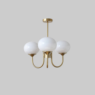 Valentina Lustre Boule Classique, Métal/Verre, Blanc/Rose/Beige, Bureau/Salon