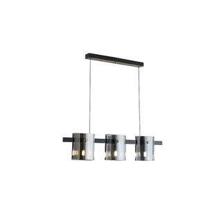 Arisha Suspension Cylindre Nordique, Cuivre/Verre, Noir/Or, Bar/Cuisine