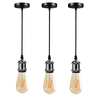 Silva Rétro LED Suspension Noir/Or Métal Verre Chambre À Coucher