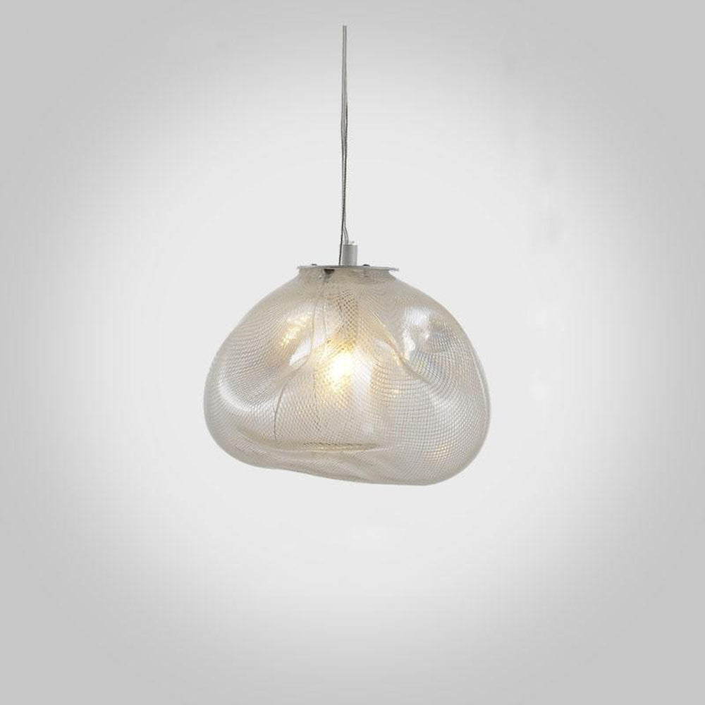 Avi Suspension Globe, Métal/Verre, Clair/Gris/Ambre