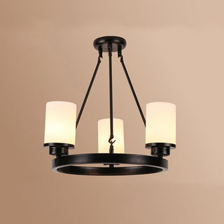 Silva Suspension Bague Rétro, Métal/Verre, Blanc/Noir, Salle à Manger/Salle de Séjour