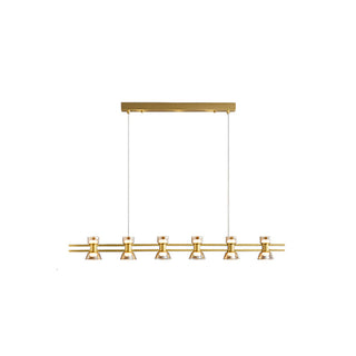 Arisha Suspension Linéaire Simple, Cuivre/Verre, Noir/Or, Salle de Bain/Chambre
