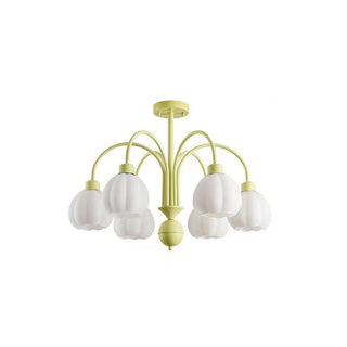 Arisha Suspension Multi Morandi, Métal/Verre, Blanc/Jaune, Couloir/Salon