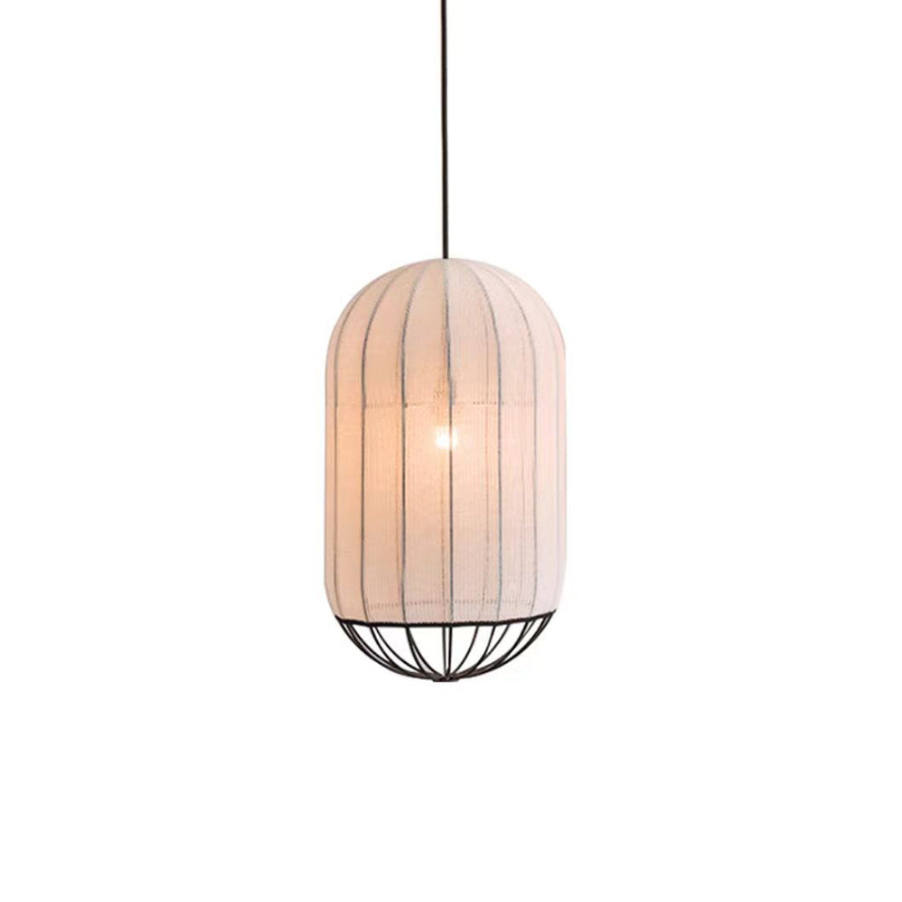 Ritta Suspension Vintage, Métal/Tissu, Blanc/Noir, Salon