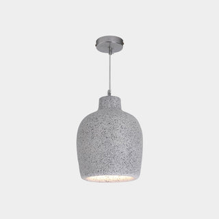 Avi Suspension Pot Retro, Résine/Acrylique, Gris/Blanc, Salon