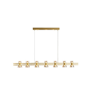 Arisha Suspension Linéaire Simple, Cuivre/Verre, Noir/Or, Salle de Bain/Chambre