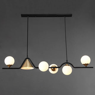Ray Moderne LED Suspension Noir/Or Verre Salon/Chambre à Coucher