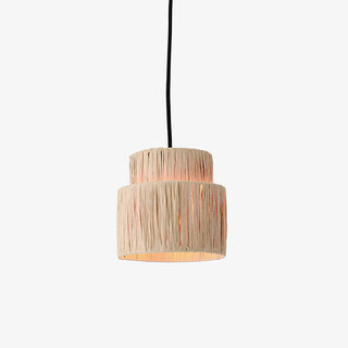 Ritta Rattam Suspension Ronde Simple, Métal/Rotin, Marron, Chambre à Coucher/Librairie