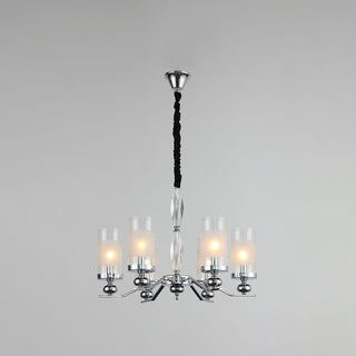 Silva Suspension Cylindre Moderne, Métal/Verre, Chromé, Salon/Salle à Manger