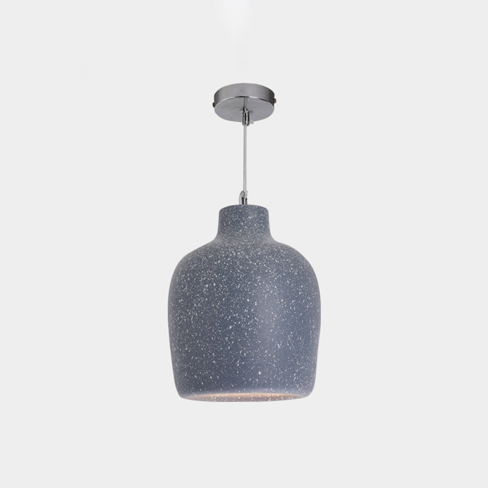 Avi Suspension Pot Retro, Résine/Acrylique, Gris/Blanc, Salon