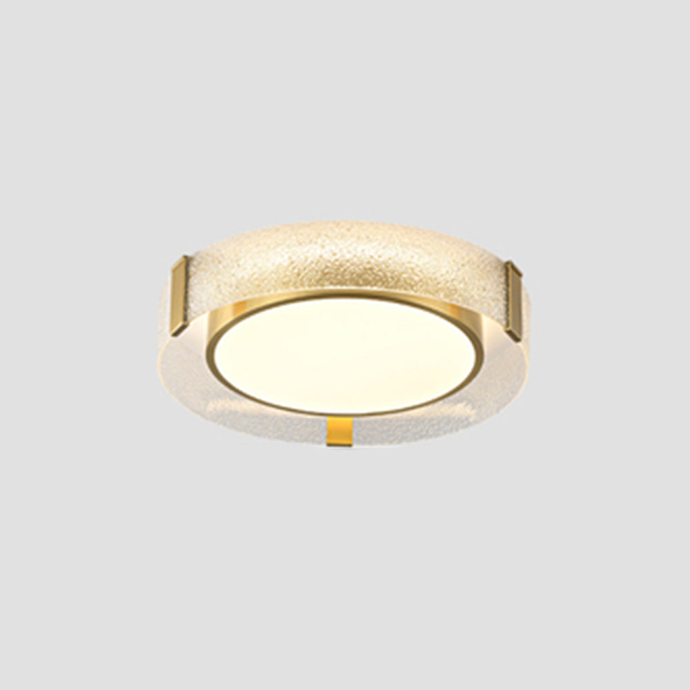 Arisha Plafonnier Rond Moderne, Cuivre/Verre, Doré, Salon