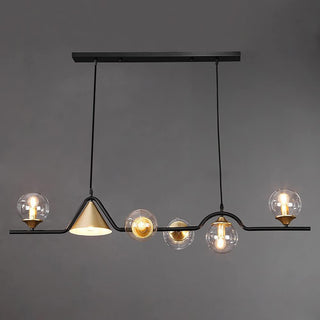 Ray Moderne LED Suspension Noir/Or Verre Salon/Chambre à Coucher
