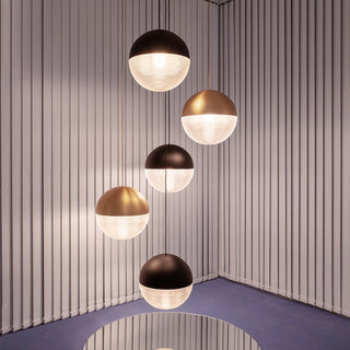 Valentina Suspenison Boule Contemporaine, Métal/Verre, Noir/Or, Bar/Salon/Chambre