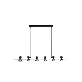 Arisha Suspension Linéaire Simple, Cuivre/Verre, Noir/Or, Salle de Bain/Chambre