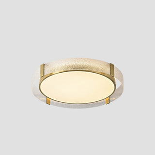 Arisha Plafonnier Rond Moderne, Cuivre/Verre, Doré, Salon