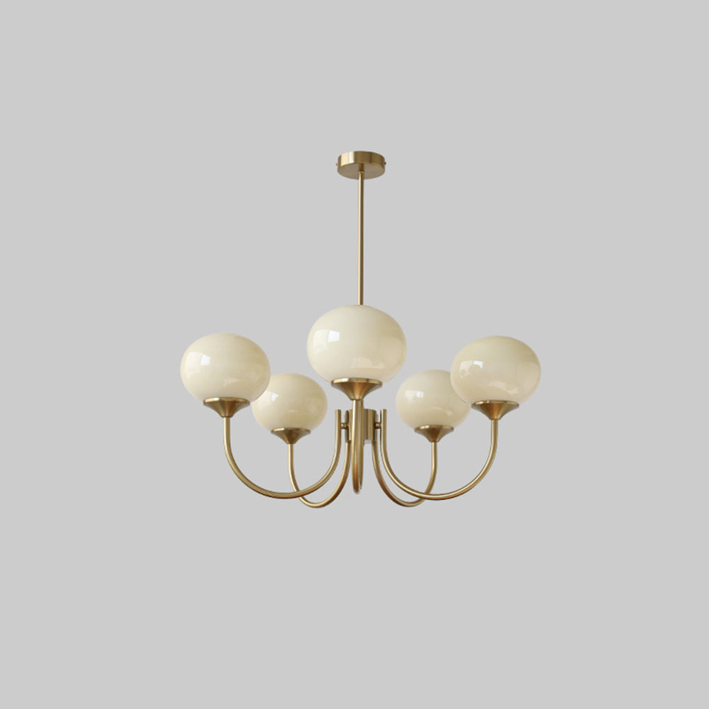 Valentina Lustre Boule Classique, Métal/Verre, Blanc/Rose/Beige, Bureau/Salon
