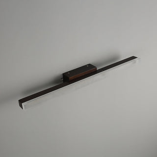 Kevenel Applique Murale Miroir Linéaire Minimaliste. Bois. Noyer. Salon-Luire