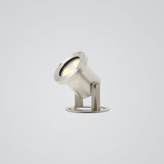 Ray Spot de Bassin Cylindre Moderne, Métal/Verre, Argent, Jardin
