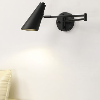 Arisha Applique Murale Effilée Orientable, Métal, Noir/Or, Chambre