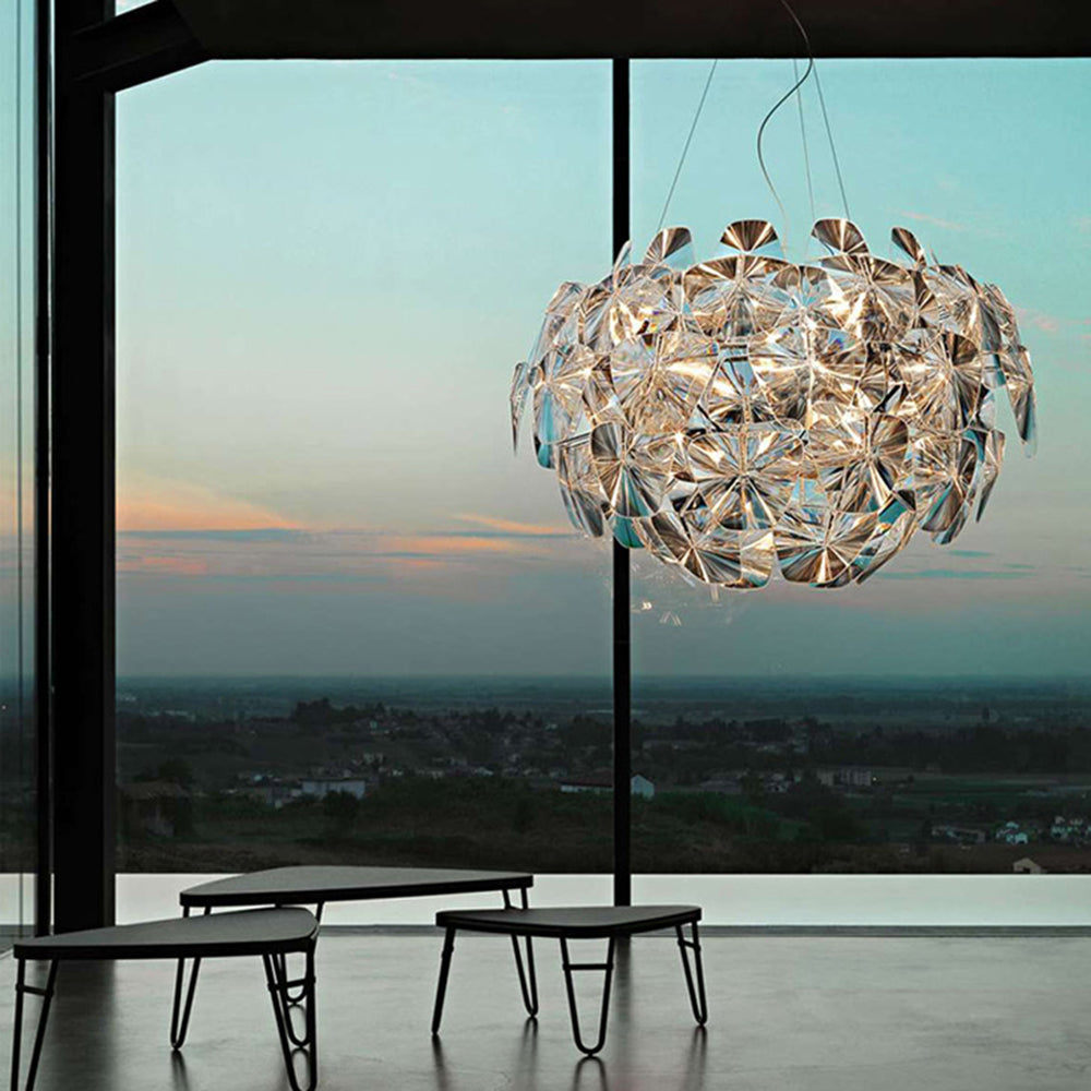 Arisha Suspension Globe Moderne, Metal/PVC, Transparent, Chambre