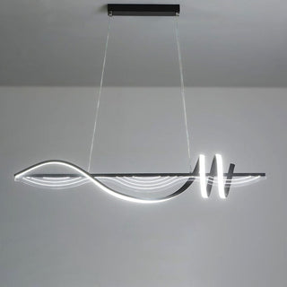 Arisha Style Géométrique Contemporain Linéaire Métal Suspension Blanc/Noir