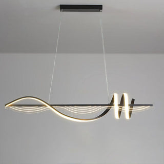 Arisha Style Géométrique Contemporain Linéaire Métal Suspension Blanc/Noir