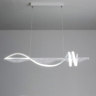Arisha Style Géométrique Contemporain Linéaire Métal Suspension Blanc/Noir