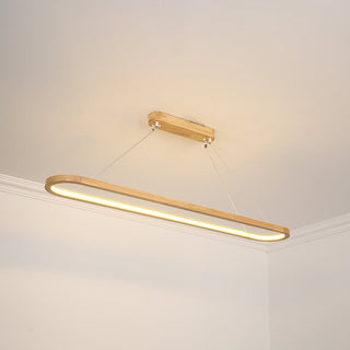 Muto Suspension Ellipse Moderne, Bois/Acrylique, Bois, Salon