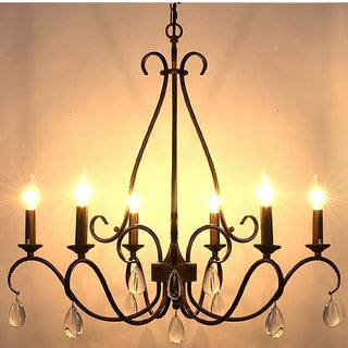 Uzorus Lustre en Métal et Cristal Style Industriel Vintage