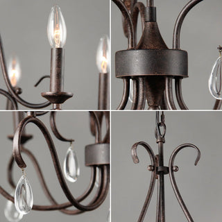 Uzorus Lustre en Métal et Cristal Style Industriel Vintage