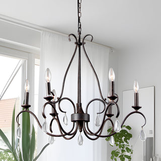 Uzorus Lustre en Métal et Cristal Style Industriel Vintage
