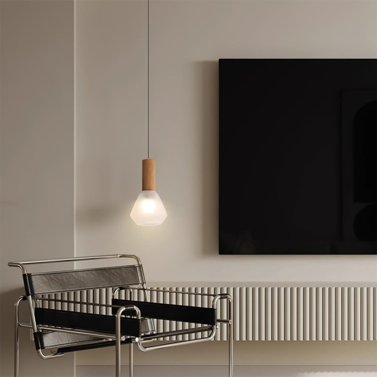 Givor Frosted Glass Pendant Light-Neutral Decor