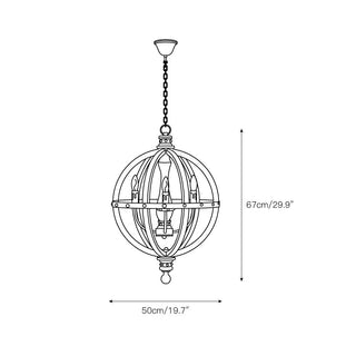 Ozorel Suspension Métallique et Bois Style Industriel Vintage