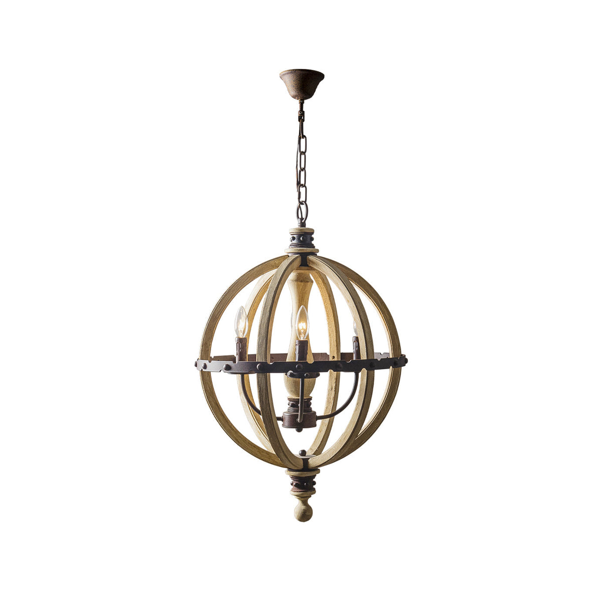Ozorel Suspension Métallique et Bois Style Industriel Vintage