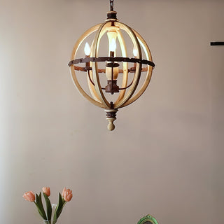 Ozorel Suspension Métallique et Bois Style Industriel Vintage