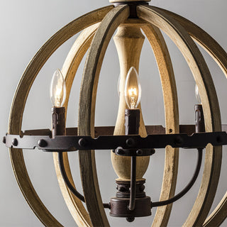 Ozorel Suspension Métallique et Bois Style Industriel Vintage