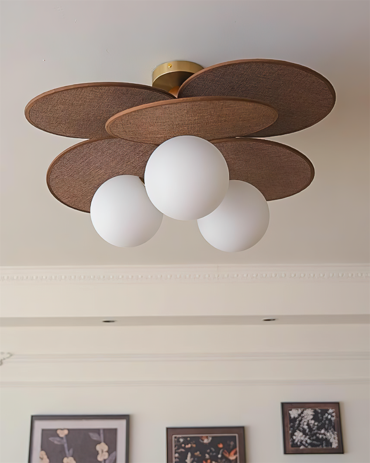 Eldo Wooden Blades Ceiling Light-Neutral Decor