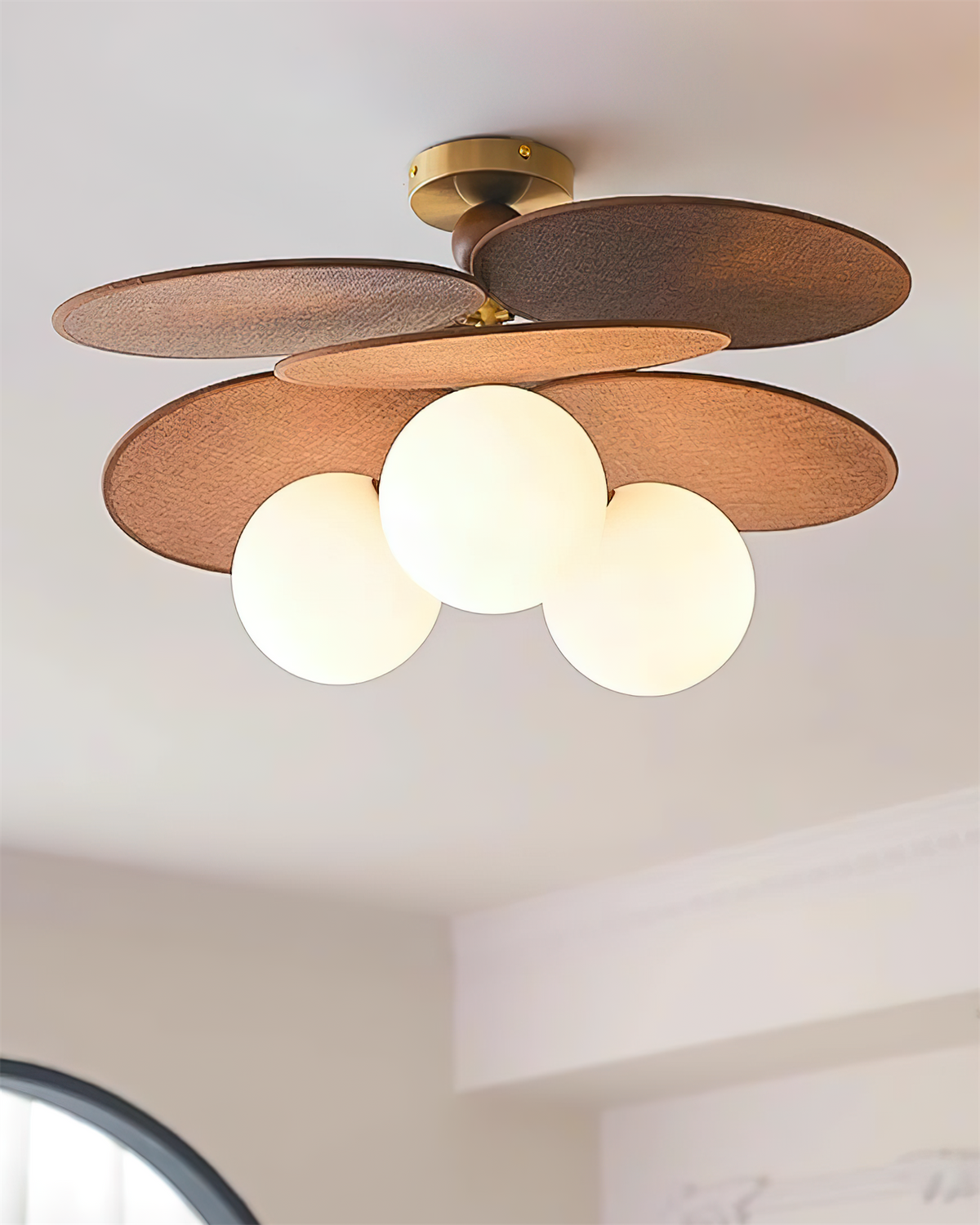 Eldo Wooden Blades Ceiling Light-Neutral Decor
