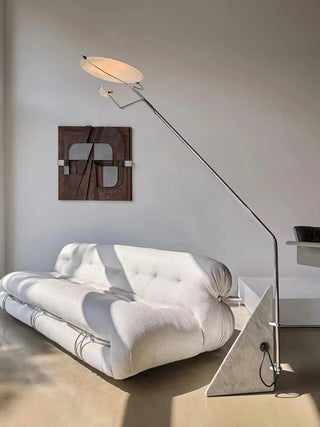 Olvenel Sculptural Chrome Marble Floor Lamp-Neutral Decor
